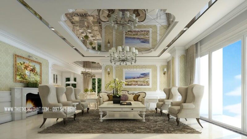 . Khung bàn trà tân cổ điển được làm từ gỗ tự nhiên, phần mặt bàn được chọn lựa bằng đá nhân tạo cao cấp sẽ giúp tạo ra một ấn tượng sâu sắc cho bất kì ai khi bước vào ngôi nhà của bạn.